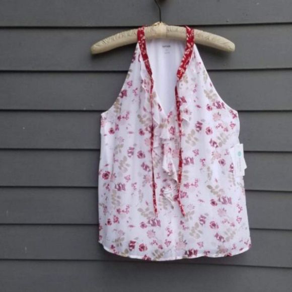 Kensie Floral Sheer Lined NWT Rose/White Blouse size Medium - Picture 10 of 10